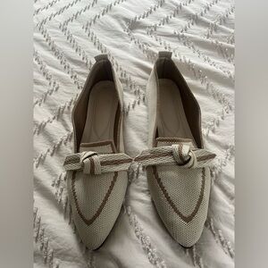 Elegant Cream and Brown Women's Loafers